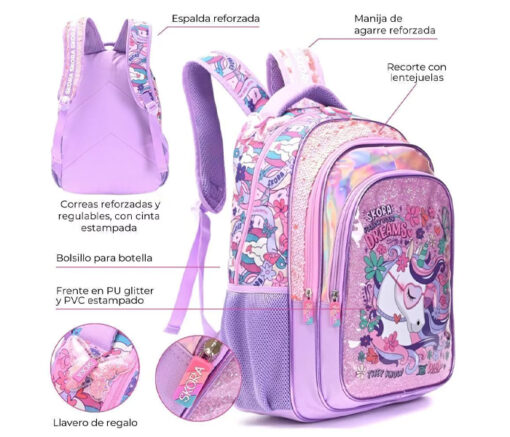 MOCHILA UNICORNIO 18" SKORA